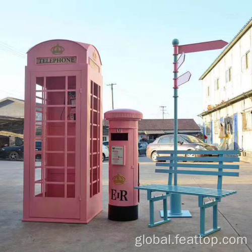 phone booth soundproof;meeting pod Decorative Pink Iron Interior London Telephone Booth Factory